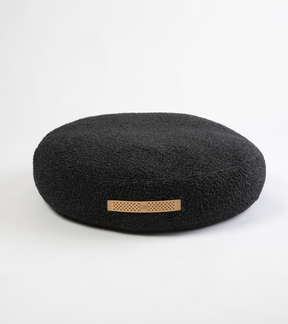 Round Cushion Bouclé Wool - Charcoal - Image 2