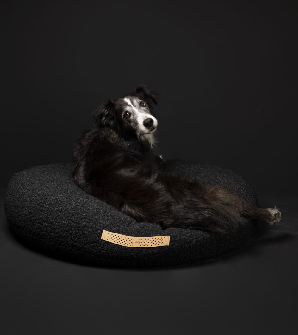 Round Cushion Bouclé Wool - Charcoal - Image 3