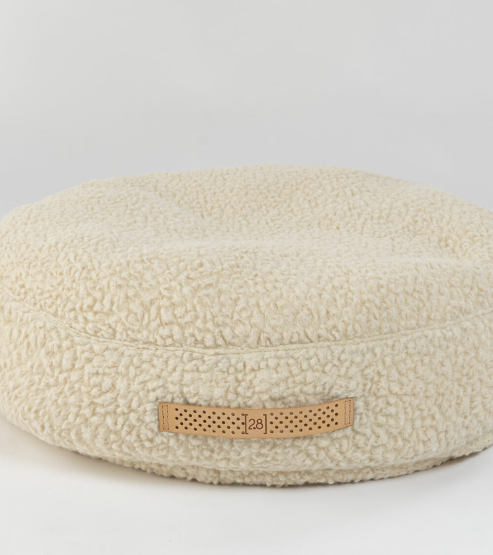 Round Cushion Bouclé Wool - Cream