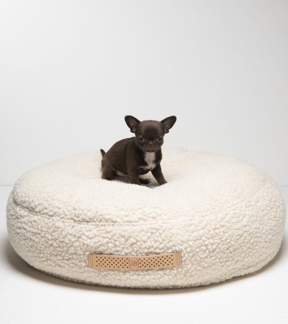 Round Cushion Bouclé Wool - Cream - Image 2