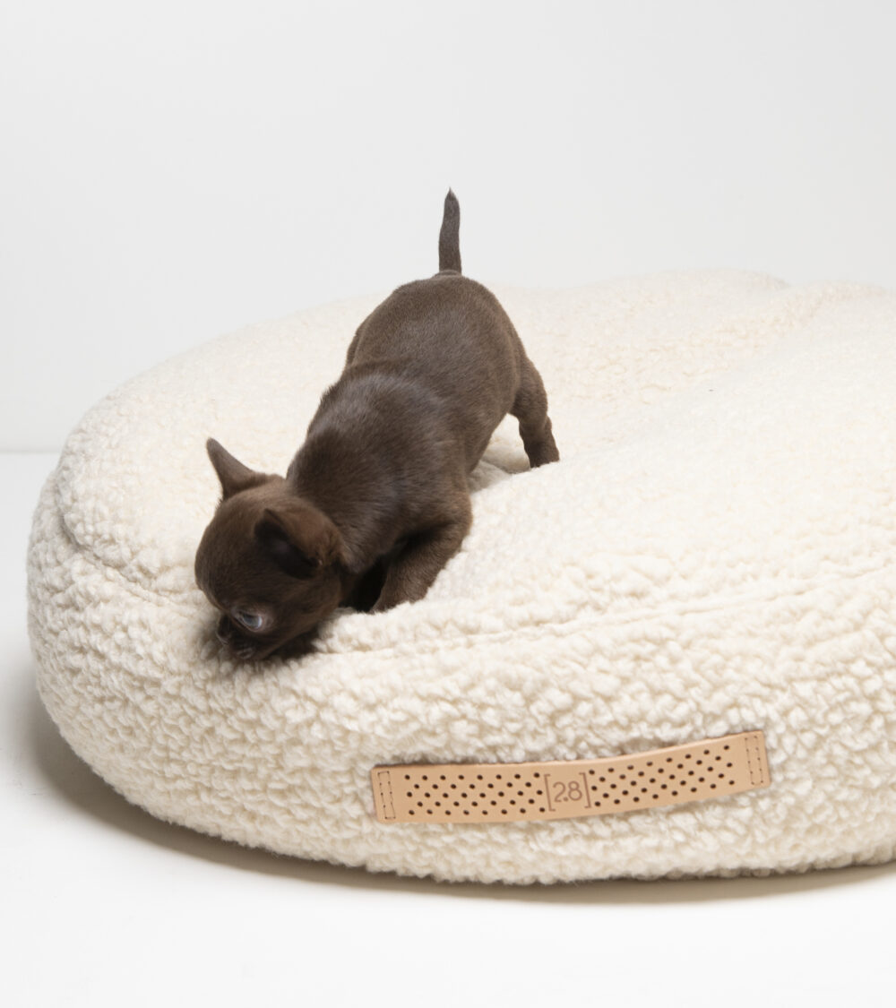 Round Cushion Bouclé Wool - Cream - Image 3
