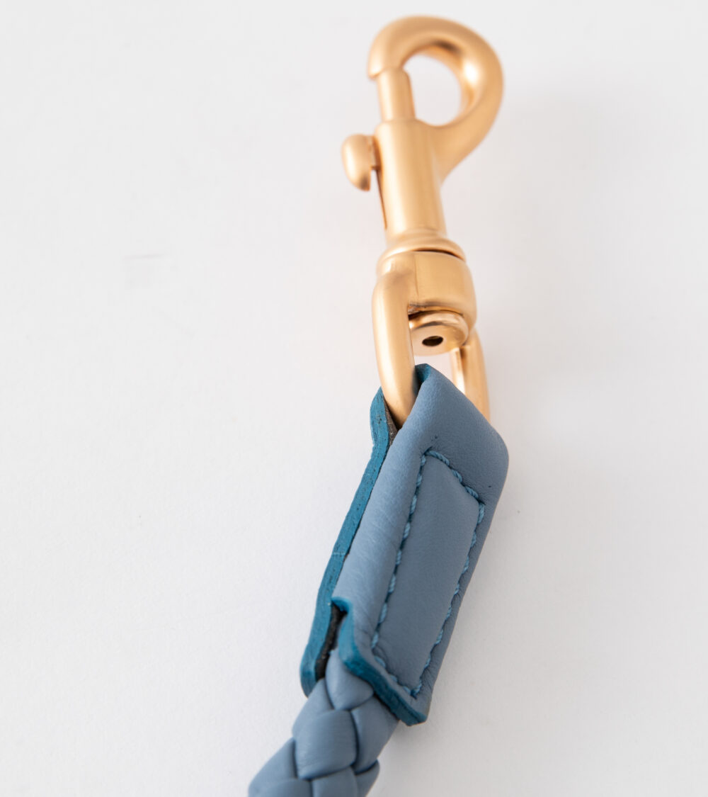 Real Nappa Leather Leash - Dusty blue - Image 3