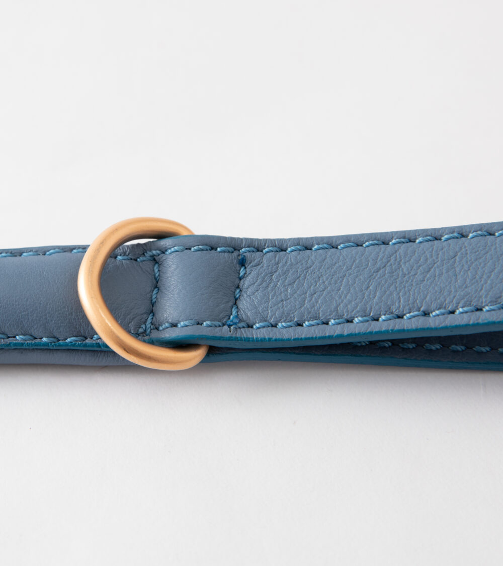 Real Nappa Leather Leash - Dusty blue - Image 2
