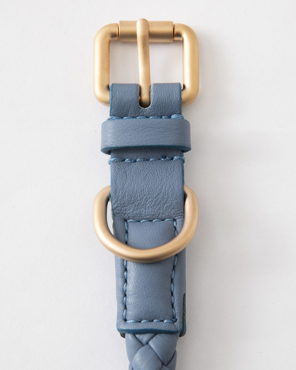 Real Nappa Leather Collar - Dusty blue - Image 3
