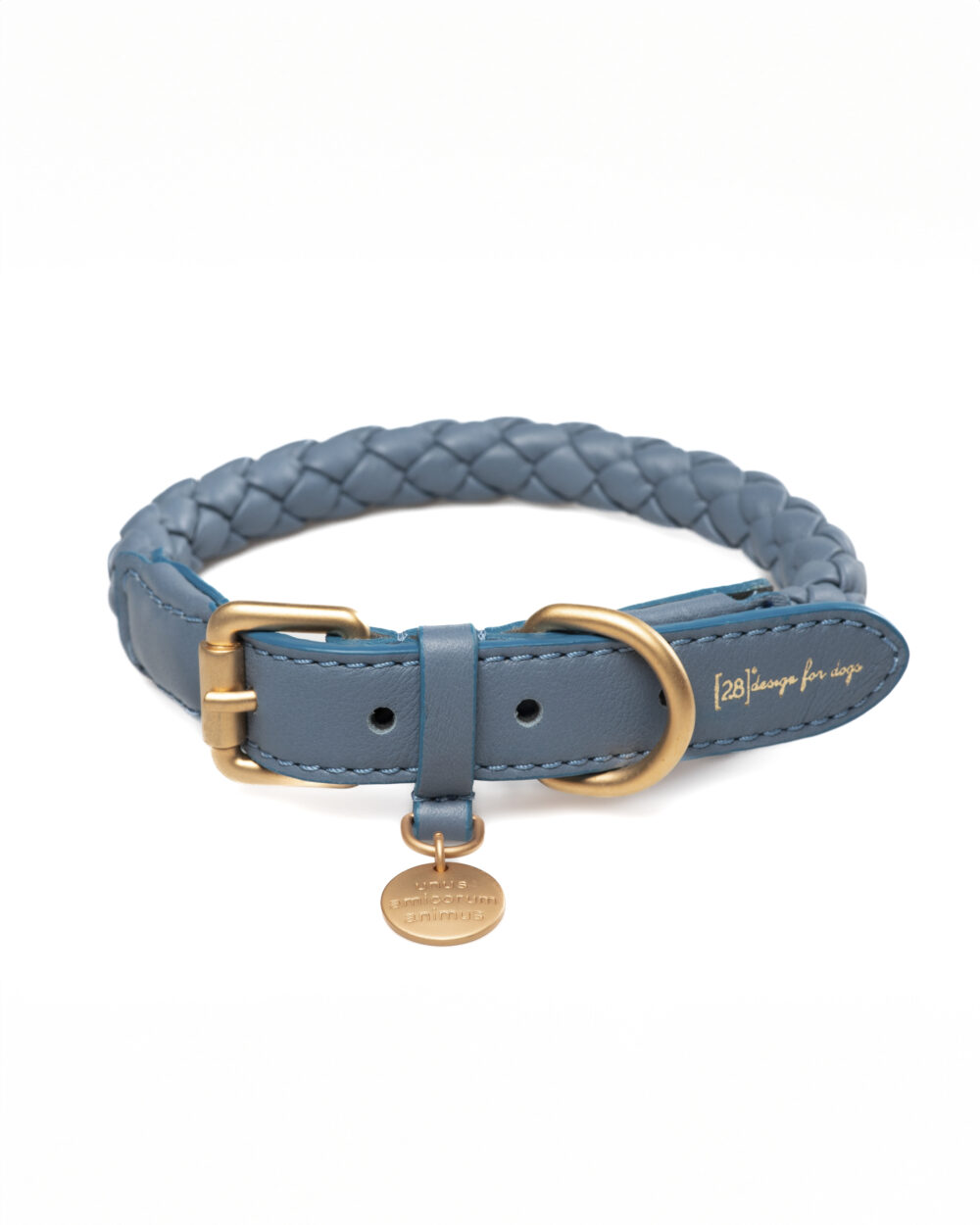 Real Nappa Leather Collar - Dusty blue