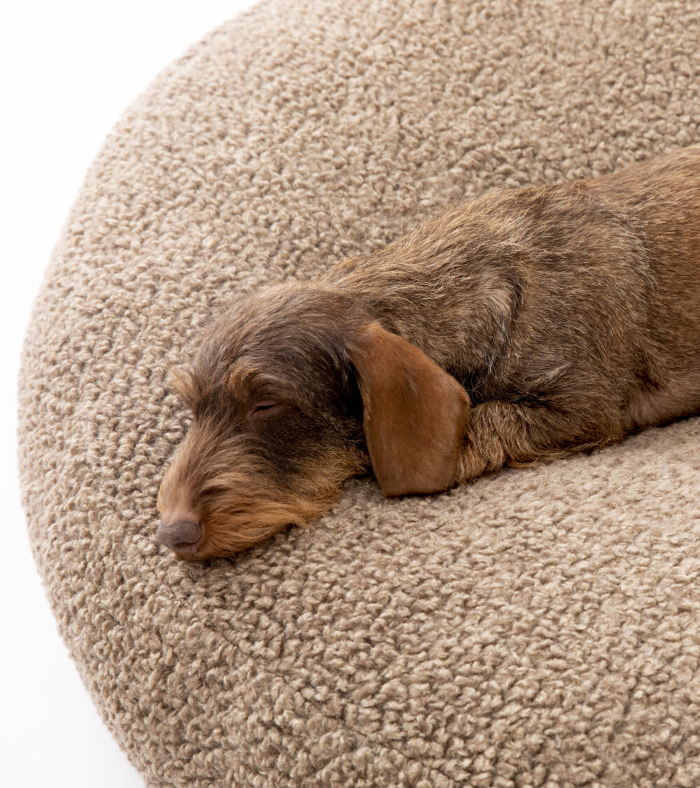 Round Cushion Bouclé Wool - Natural - Image 4