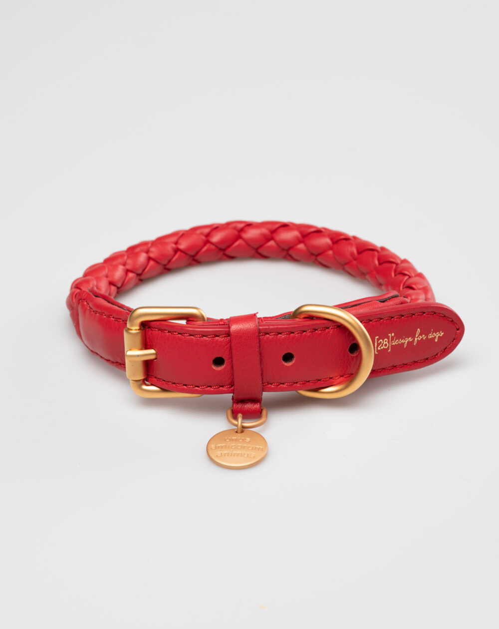 Real Nappa Leather Collar - Cheeky red