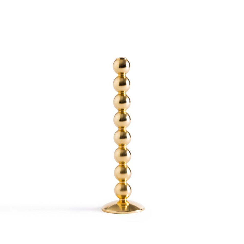 Brass Candle Holder Perles