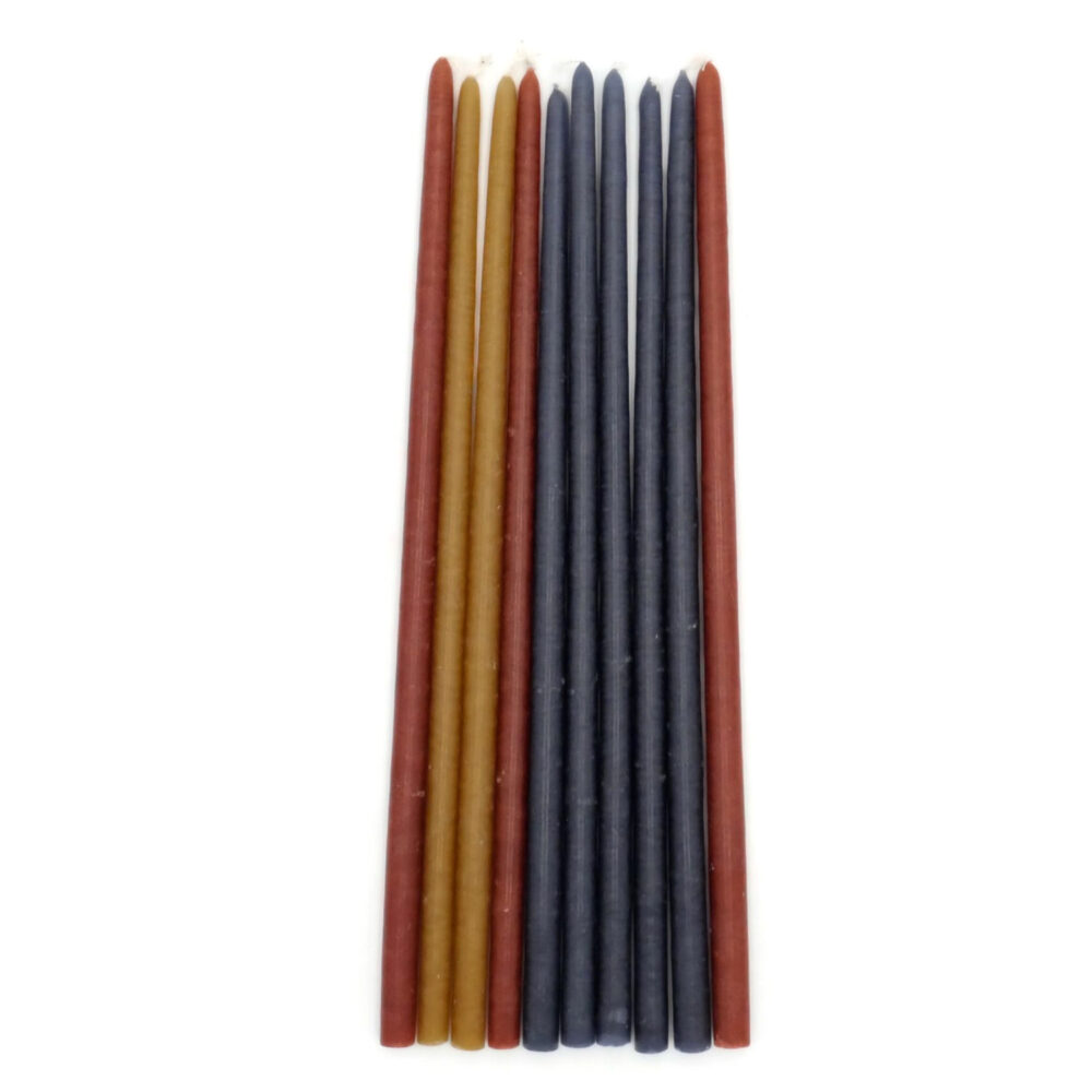 Set Of 10 Thin Candles - Ikat Delft - Image 2